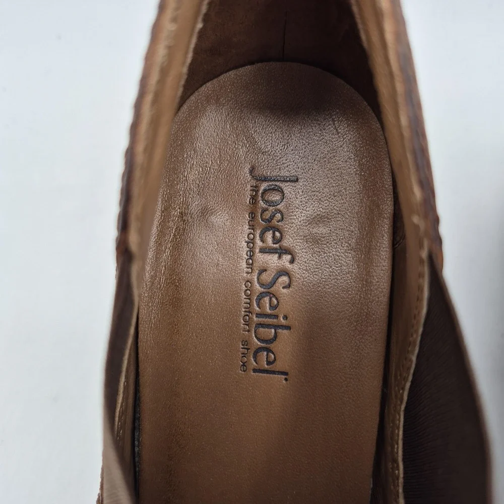 Josef Seibel Boots Womens 8.5‎ 39 Brown Leather Ankle Chelsea Pull On Booties
